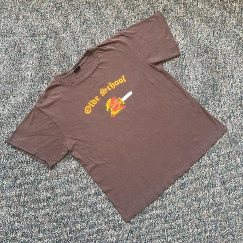 Vintage 2004 Nintendo Olde School Zelda Link 8-Bit Graphic T-Shirt Brown Mens L